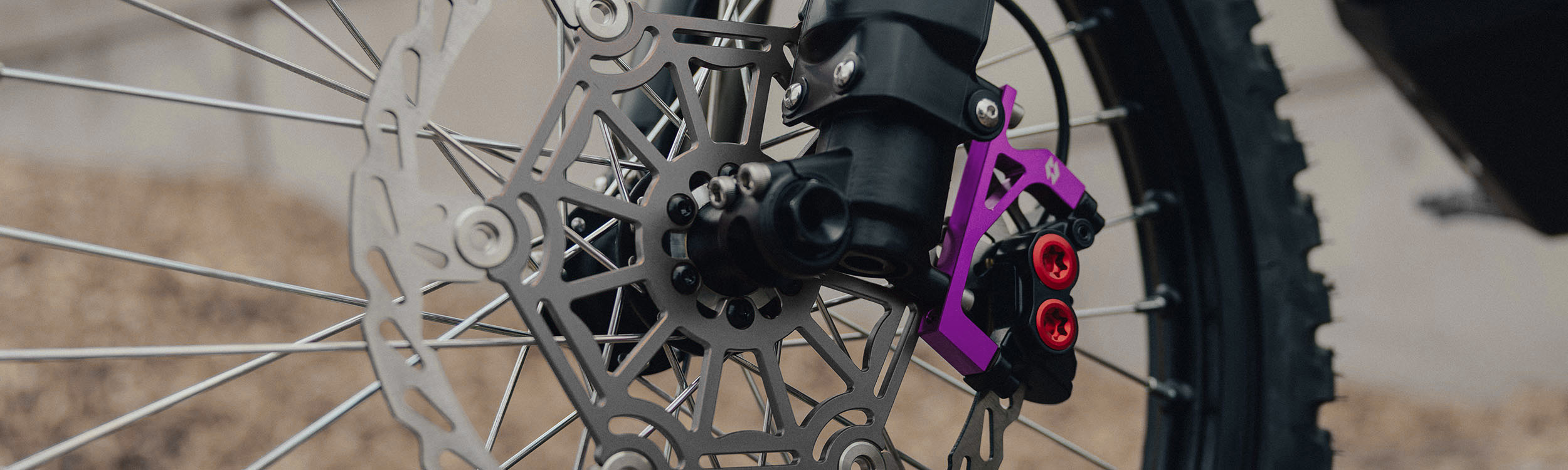 Full-E Charged Front Brake Caliper Bracket for KKE / Fastace 250mm Oversize Brake Disc Purple