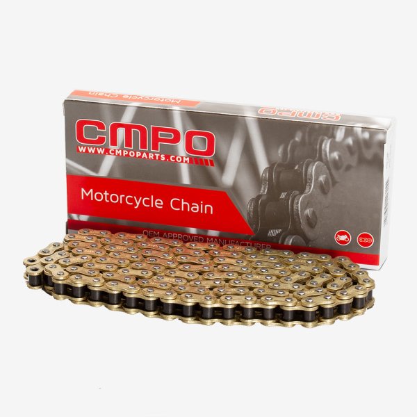 CMPO Motorcycle Drive Chain 428-128 Links Gold