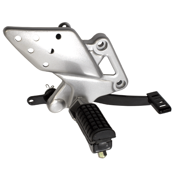 Right Silver Rider Footpeg With Bracket for KS125-23, KS125-24, SJ125-26, SJ125-27, RSP125