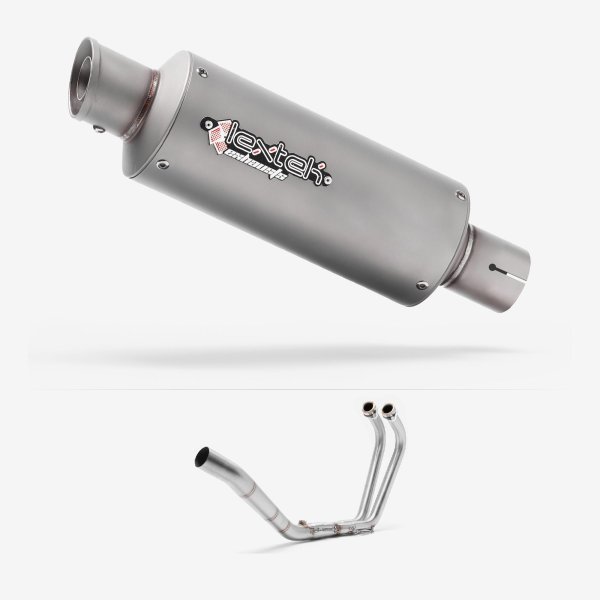 Lextek GP1 Matt S/Steel GP Stubby Exhaust System 240mm for Yamaha MT-03 (16-) & YZF R3 (15-)
