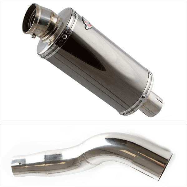 Lextek OP16 Dark Tint Stainless Exhaust 250mm with Link Pipe for Honda CB300R (18-20)