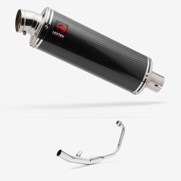 Lextek OP8C Matt S/Steel Exhaust System 350mm for Honda CBR 125 R (11-19)