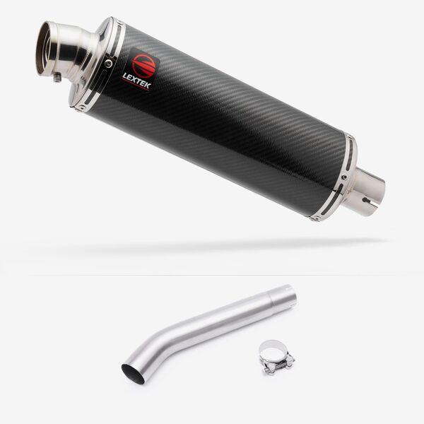 Lextek OP8C Matt S/Steel Exhaust 350mm with Link Pipe for Yamaha YZF600R Thunder Cat (95-07)