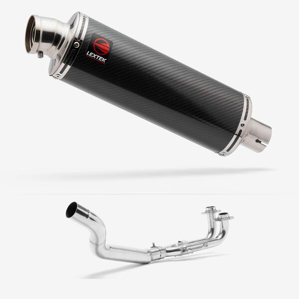 Lextek OP8C Matt S/Steel Exhaust System 350mm for Yamaha T-Max 500 (02-13)