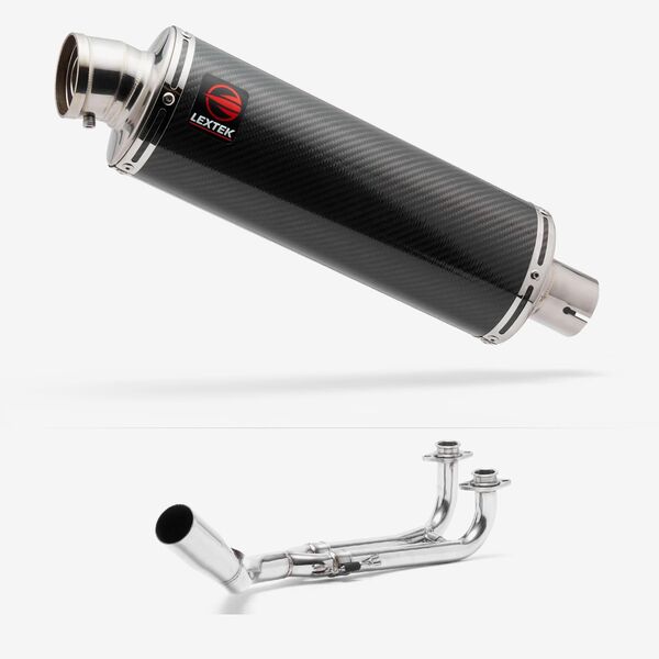 Lextek OP8C Matt S/Steel Exhaust System 350mm for Yamaha T-Max 530 (14-16)