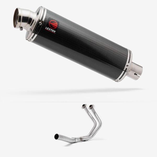 Lextek OP8C Matt S/Steel Exhaust System 350mm High Level for Yamaha MT-07/XSR 700 (14-22)