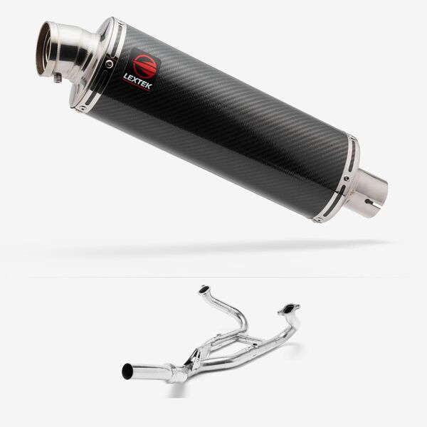 Lextek OP8C Matt S/Steel Exhaust System 350mm for BMW R 1200 GS (12-17) R 1200 R RS (14-17)