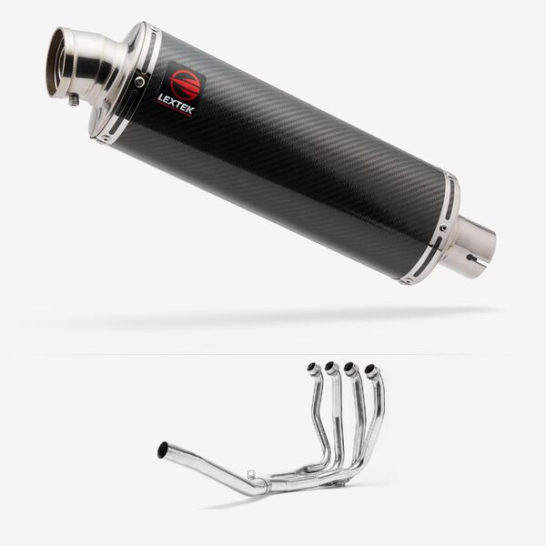 Lextek OP8C Matt S/Steel Exhaust System 350mm for Suzuki GSX 1300 R Hayabusa (99-07)