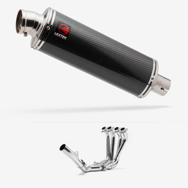 Lextek OP8C Matt S/Steel Exhaust System 350mm for Yamaha YZF R6 (06-16)