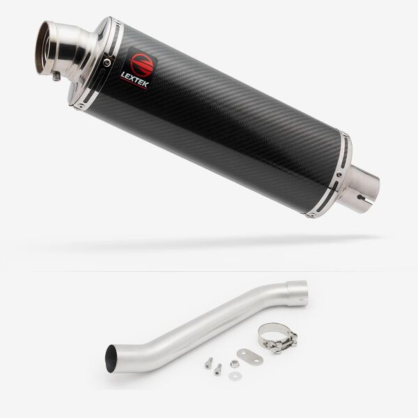 Lextek OP8C Matt S/Steel Exhaust 350mm with Link Pipes for Aprilia RSV 4 (09-14) Tuono (11-16)