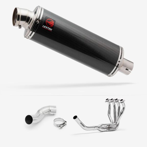 Lextek OP8C Matt S/Steel Exhaust System 350mm for Kawasaki Z900 (17-19)