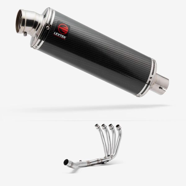 Lextek OP8C Matt S/Steel Exhaust System 350mm for Honda CBR650F/CB650F (14-19)