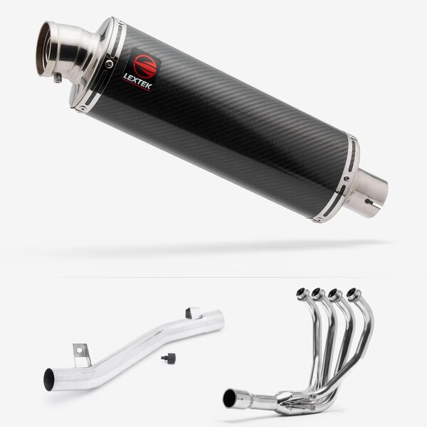 Lextek OP8C Matt S/Steel Exhaust System 350mm for Suzuki GSF 600 Bandit (95-04) GSF 650 (05-06)