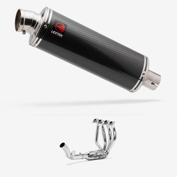 Lextek OP8C Matt S/Steel Exhaust System 350mm for Kawasaki Z800 (13-16)