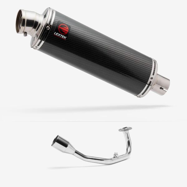 Lextek Stainless Steel OP8C Matt S/Steel Exhaust System 350mm for Lexmoto Diablo 125 / SRT125