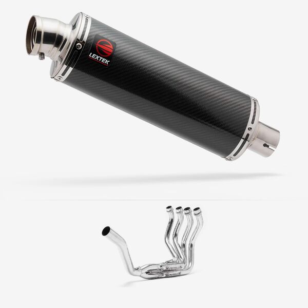 Lextek OP8C Matt S/Steel Exhaust System 350mm Single Sided for Honda CBR1100XX Blackbird (96-07)