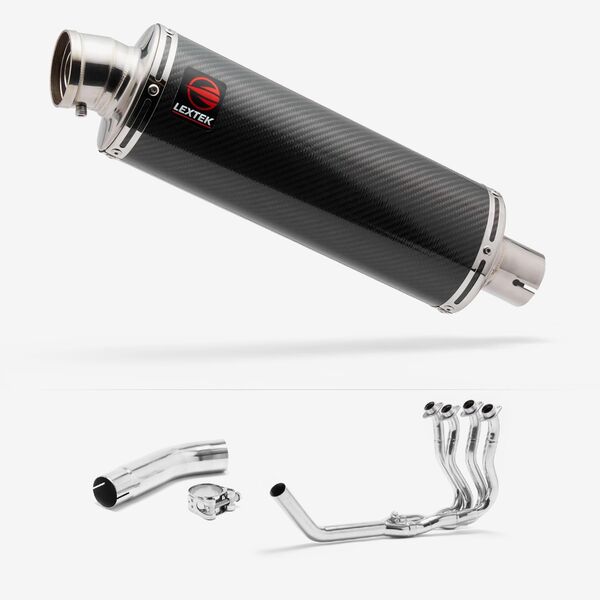 Lextek OP8C Matt S/Steel Exhaust System 350mm for Suzuki GSXR 600/750 (11>)