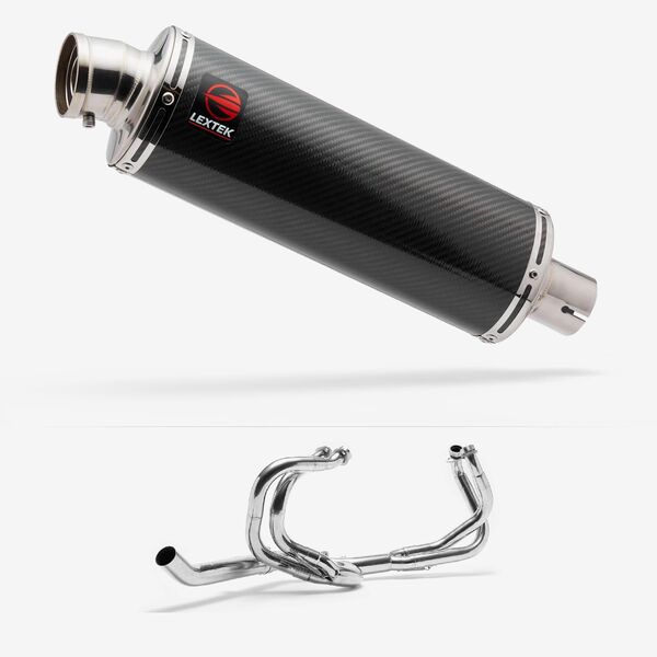 Lextek OP8C Matt S/Steel Exhaust System 350mm for Honda VFR 800 (97-01)