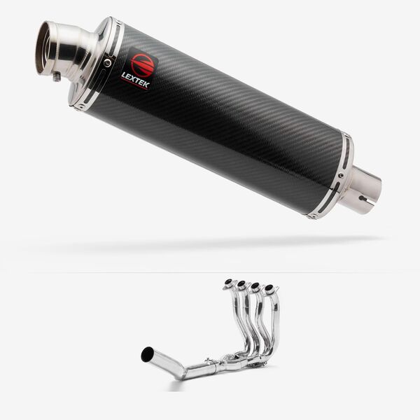 Lextek OP8C Matt S/Steel Exhaust System 350mm for Suzuki GSXR 600/750 (06-10)