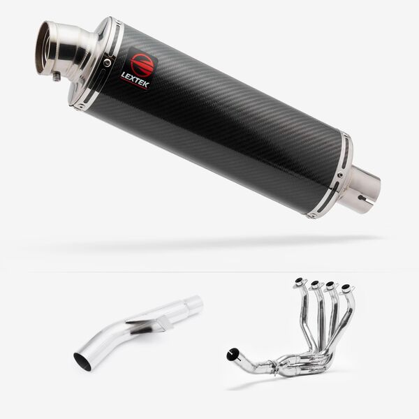 Lextek OP8C Matt S/Steel Exhaust System 350mm for Kawasaki Versys 1000 (15-18)