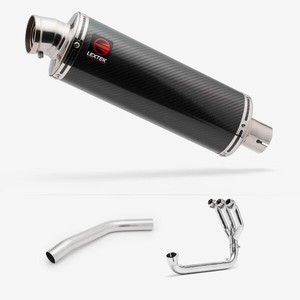 Lextek OP8C Matt S/Steel Exhaust System 350mm for Triumph Tiger 800 (10-21)