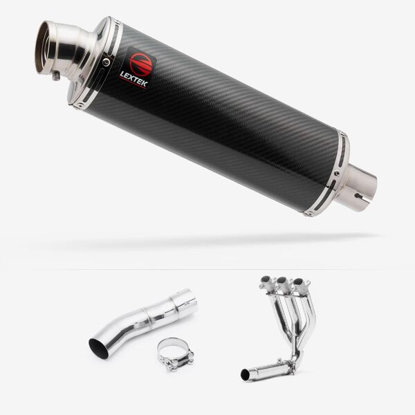 Lextek OP8C Matt S/Steel Exhaust System 350mm for Triumph Street Triple 675 (13-17)