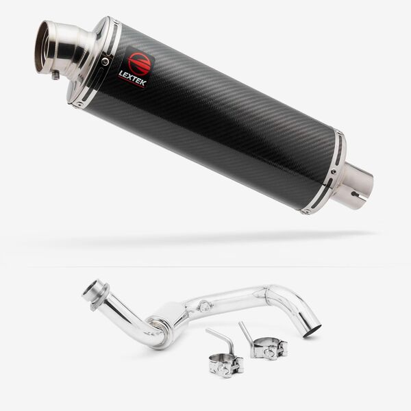 Lextek OP8C Matt S/Steel Exhaust System 350mm for BMW G310 R / GS (16-24)