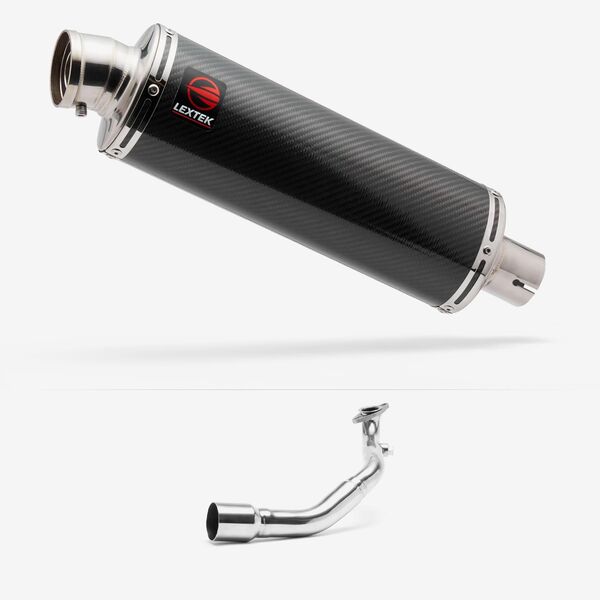 Lextek OP8C Matt S/Steel Exhaust System 350mm for Lexmoto Milano 125