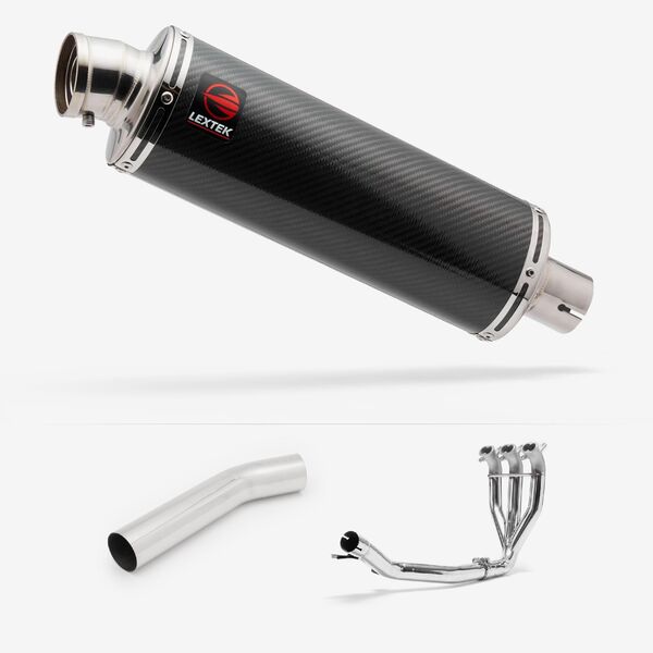 Lextek OP8C Matt S/Steel Exhaust 350mm with Link Pipe for Triumph Sprint GT 1050 (10-17)