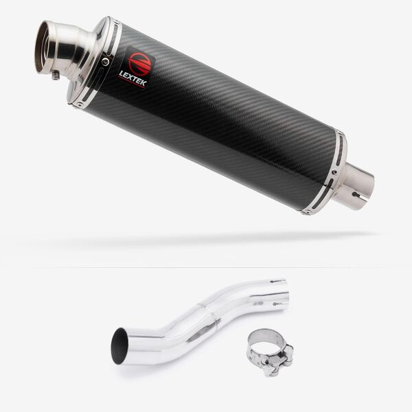 Lextek OP8C Matt S/Steel Exhaust 350mm with Link Pipe for Suzuki GSX 250 R (17-18)