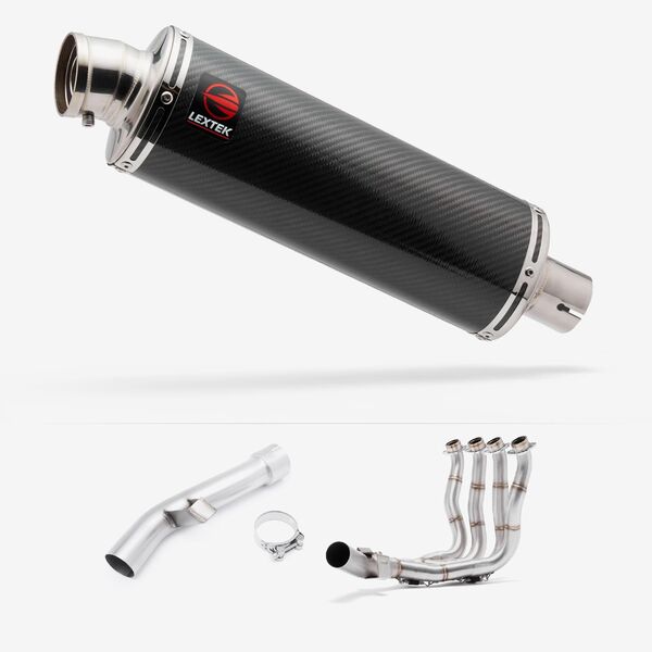 Lextek OP8C Matt S/Steel Exhaust System 350mm for Yamaha FZ1 (06-15)