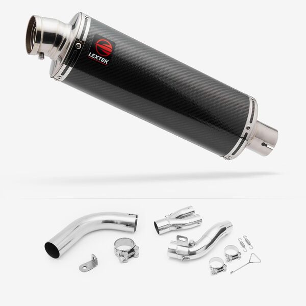 Lextek OP8C Matt S/Steel Exhaust 350mm with De-Cat Link Pipe for Honda CB1000R (08-17)