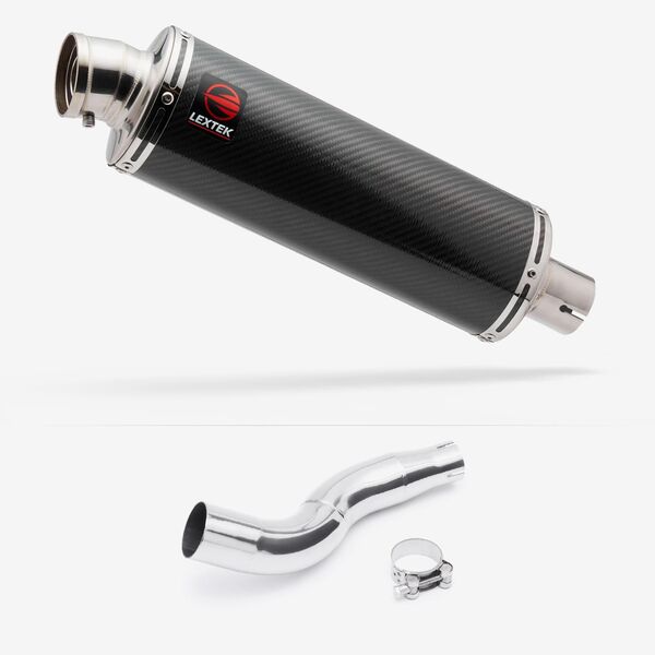 Lextek OP8C Matt S/Steel Exhaust 350mm with Link Pipe for Honda CB300R (18-20)