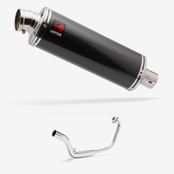 Lextek OP8C Matt S/Steel Exhaust System 350mm for Honda CB125 R (18-22)