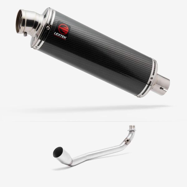 Lextek OP8C Matt S/Steel Exhaust System 350mm for Lexmoto Riot 125