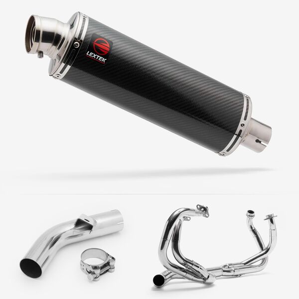 Lextek OP8C Matt S/Steel Exhaust System 350mm for Honda VFR800 X Crossrunner (11-14)