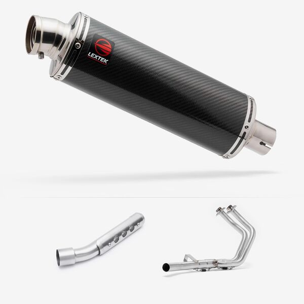 Lextek OP8C Matt S/Steel Exhaust System 350mm for Yamaha Tenere 700 (19-)