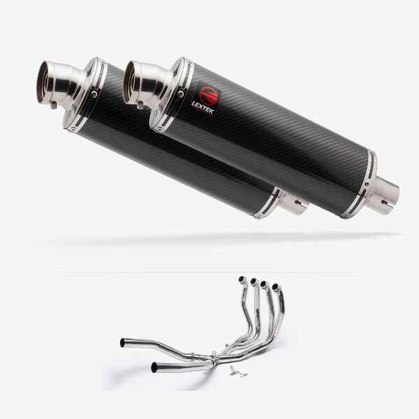 Lextek Matt Stainless Steel OP8C Exhaust System 350mm for Suzuki GSX 1300 R Hayabusa (21-24)