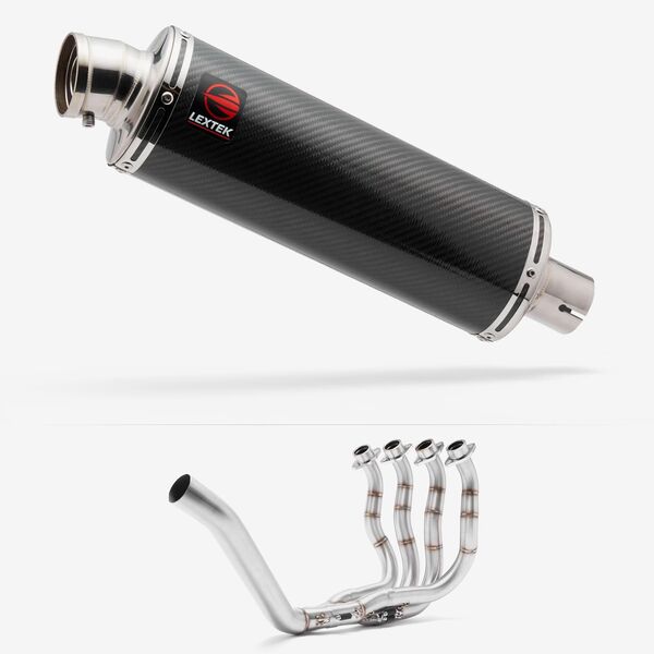 Lextek Stainless Steel OP8C Matt S/Steel Exhaust System 350mm for Yamaha YZF R6 (99-02)