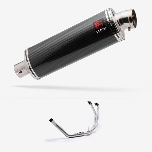 Lextek OP8CL Matt S/Steel Oval Exhaust System 350mm for Honda CB500 (93-03)