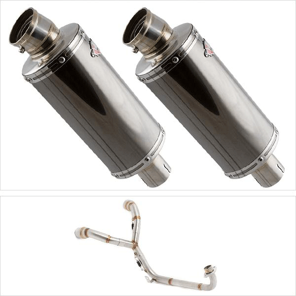 Lextek OP16 Dark Tint Stainless Exhaust System 250mm Twin Underseat for Honda MSX Grom 125 (13-16)