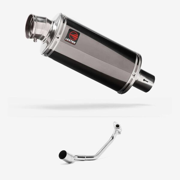 Lextek OP16 Dark Tint Stainless Exhaust System 250mm for Peugeot Speedfight 3 125 (09-16)