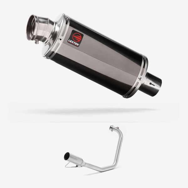 Lextek OP16 Dark Tint Stainless Exhaust System 250mm for Lexmoto Aspire